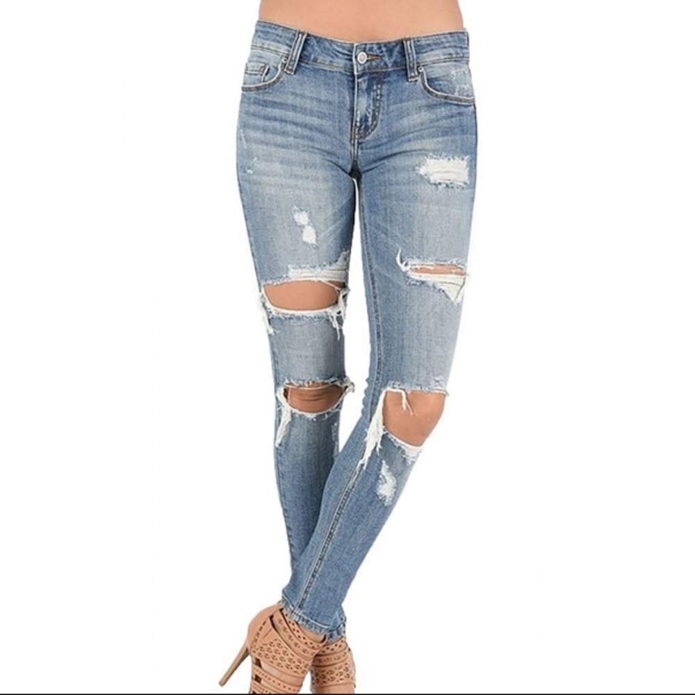 eunina mica low rise ripped jeans